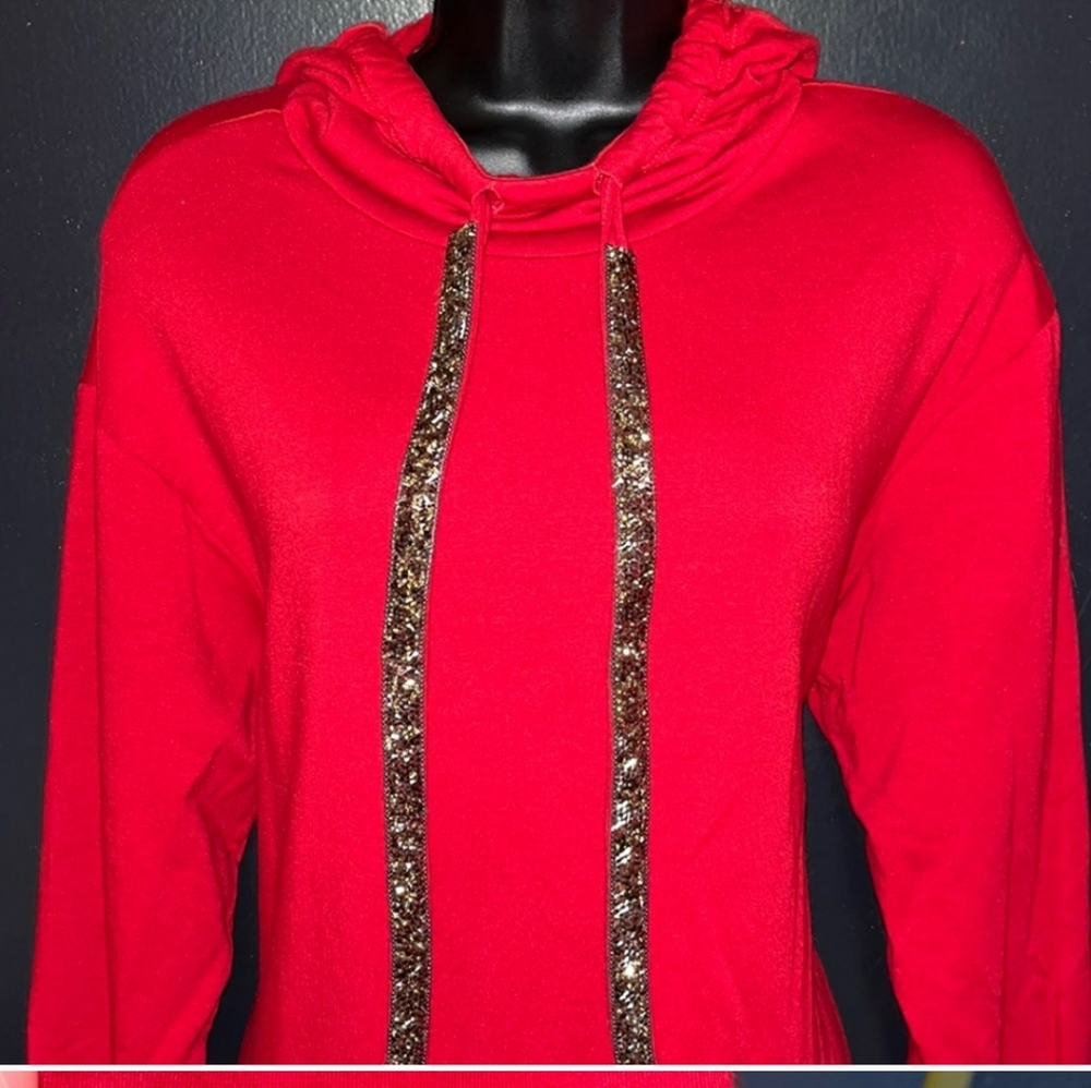 Torrid Red Pullover Ultra Soft Fleece Hoodie Dress - Picture 7 of 12